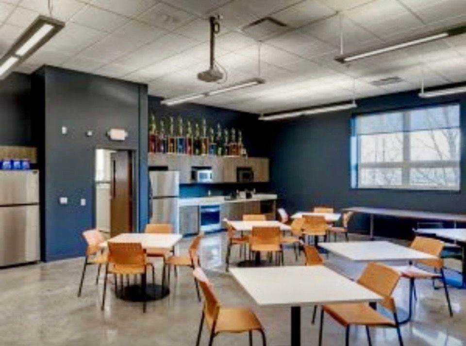 Clean commercial lunchroom and break area